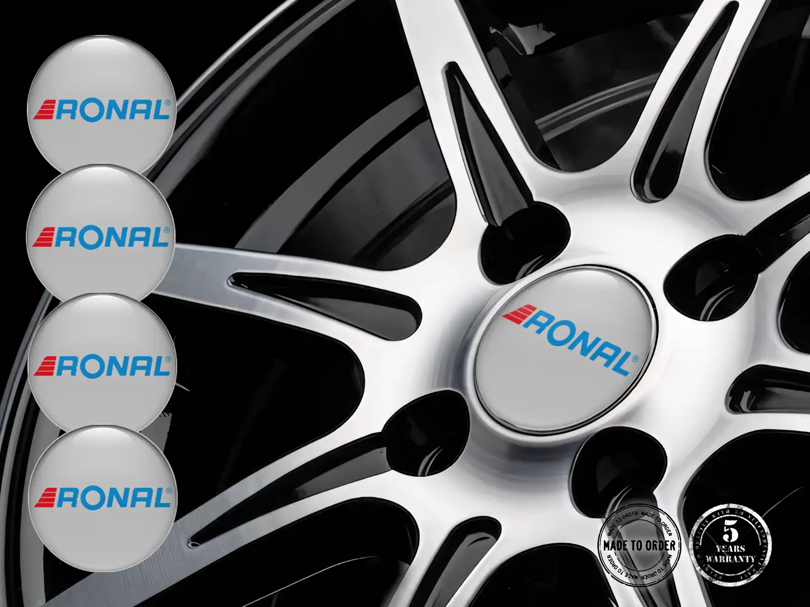 Ronal Radplaketten Logo Stilvolles Epoxy-Dome